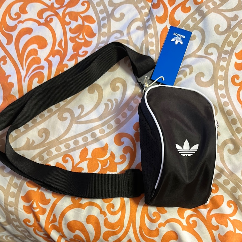 Adidas Black and White Belt Bag